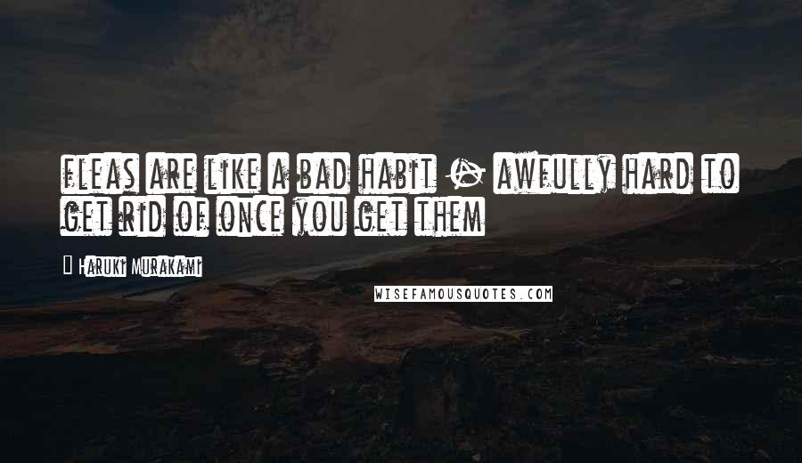 Haruki Murakami Quotes: fleas are like a bad habit - awfully hard to get rid of once you get them