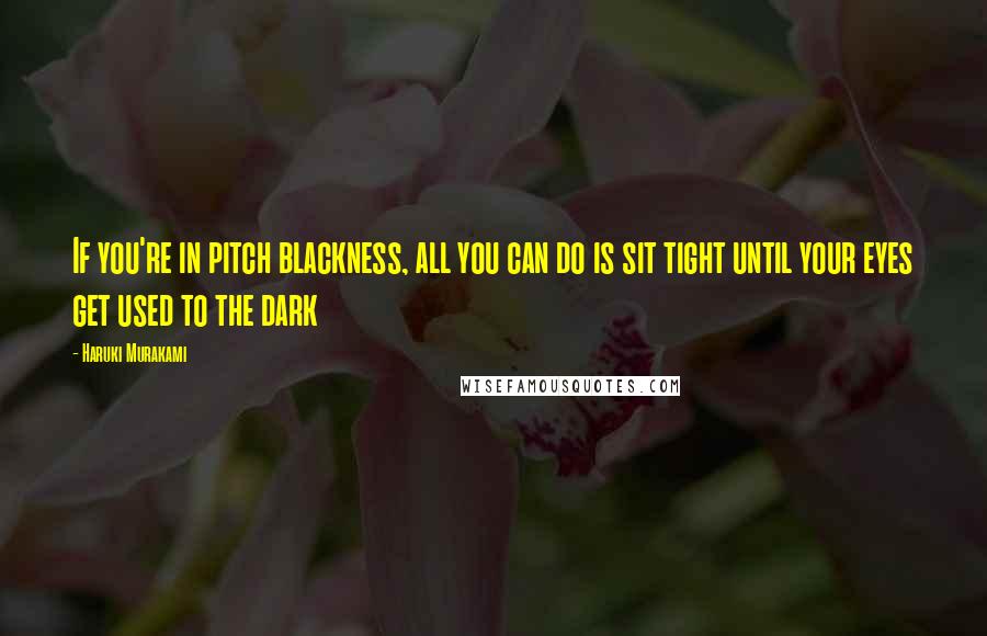 Haruki Murakami Quotes: If you're in pitch blackness, all you can do is sit tight until your eyes get used to the dark