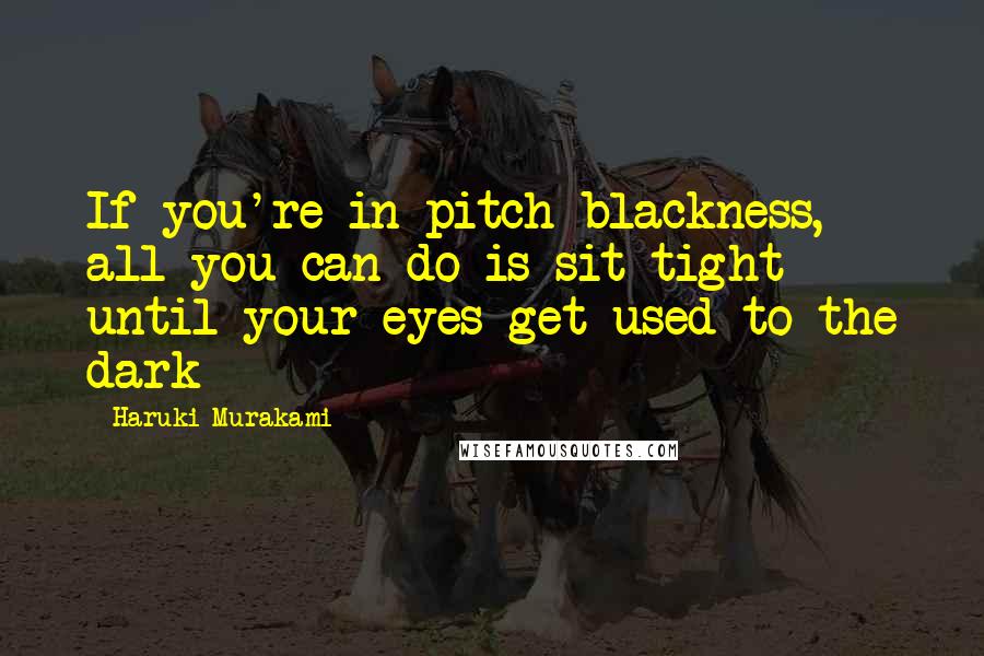 Haruki Murakami Quotes: If you're in pitch blackness, all you can do is sit tight until your eyes get used to the dark