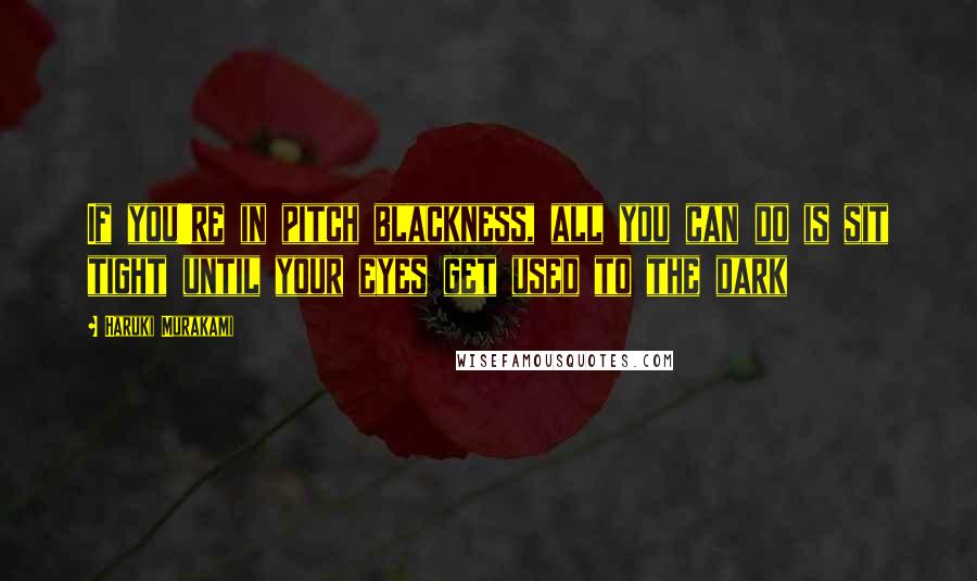 Haruki Murakami Quotes: If you're in pitch blackness, all you can do is sit tight until your eyes get used to the dark
