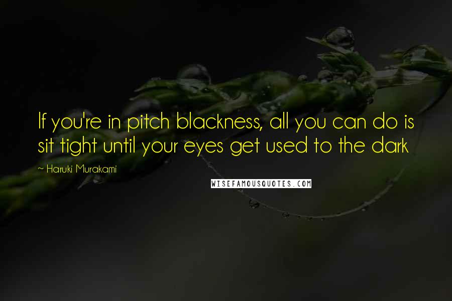 Haruki Murakami Quotes: If you're in pitch blackness, all you can do is sit tight until your eyes get used to the dark