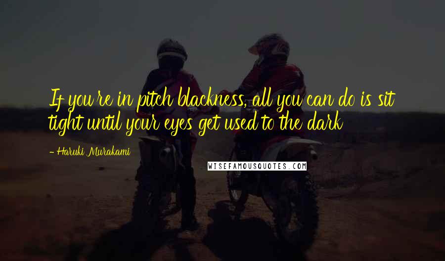 Haruki Murakami Quotes: If you're in pitch blackness, all you can do is sit tight until your eyes get used to the dark