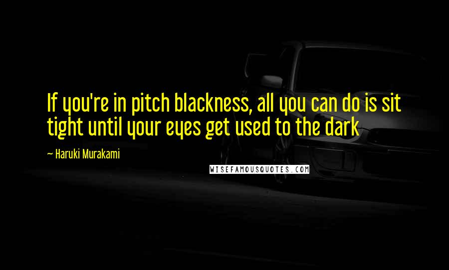 Haruki Murakami Quotes: If you're in pitch blackness, all you can do is sit tight until your eyes get used to the dark