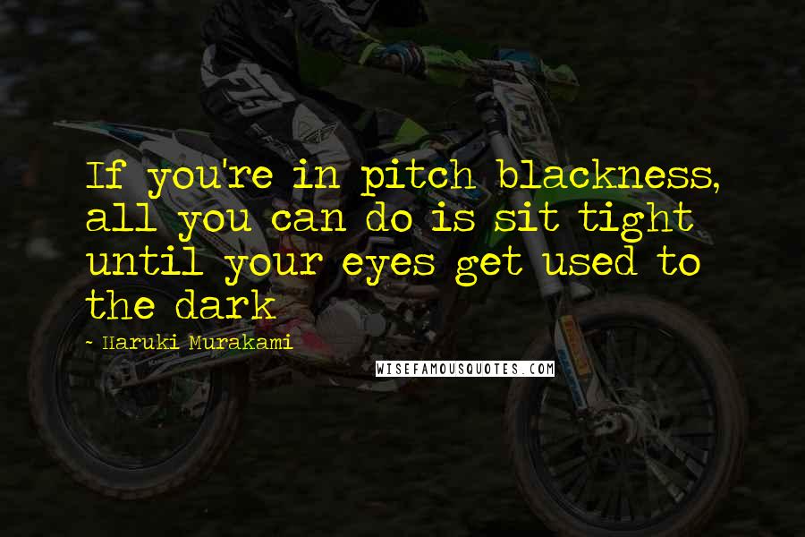 Haruki Murakami Quotes: If you're in pitch blackness, all you can do is sit tight until your eyes get used to the dark