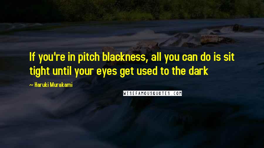 Haruki Murakami Quotes: If you're in pitch blackness, all you can do is sit tight until your eyes get used to the dark