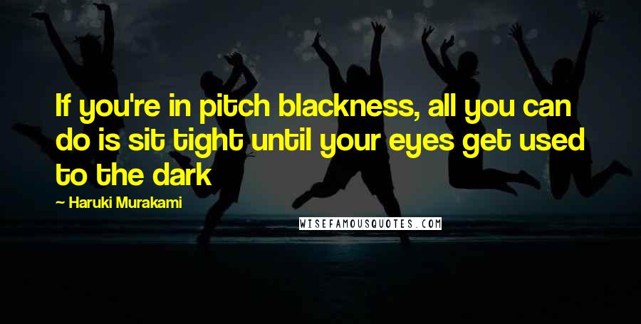 Haruki Murakami Quotes: If you're in pitch blackness, all you can do is sit tight until your eyes get used to the dark
