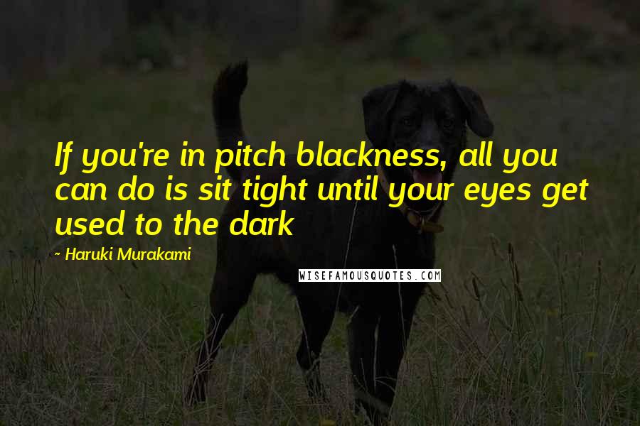 Haruki Murakami Quotes: If you're in pitch blackness, all you can do is sit tight until your eyes get used to the dark