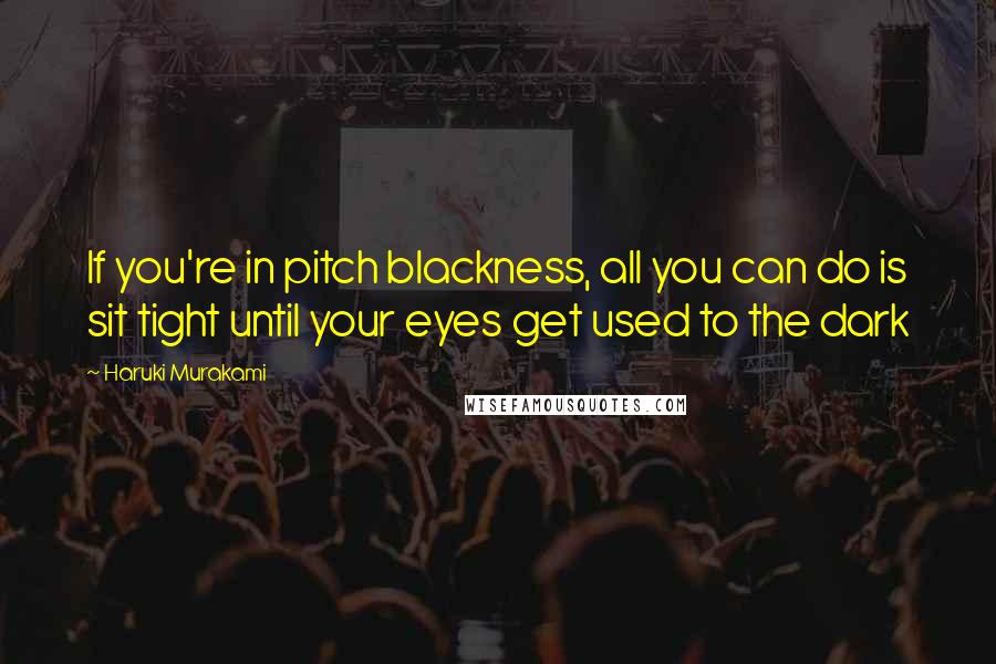 Haruki Murakami Quotes: If you're in pitch blackness, all you can do is sit tight until your eyes get used to the dark