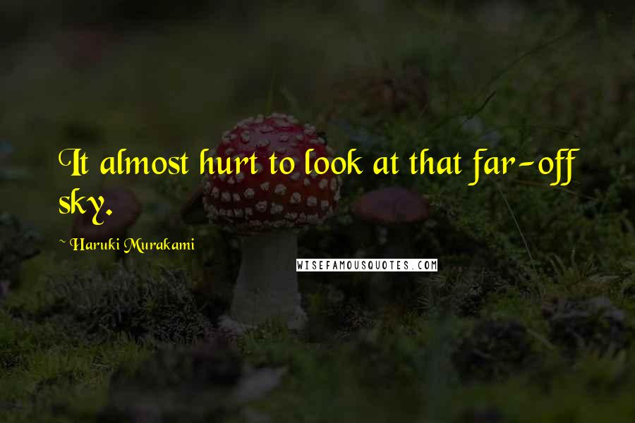 Haruki Murakami Quotes: It almost hurt to look at that far-off sky.