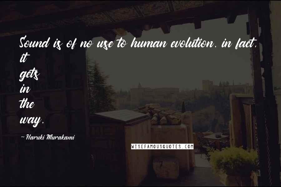 Haruki Murakami Quotes: Sound is of no use to human evolution. in fact, it gets in the way.
