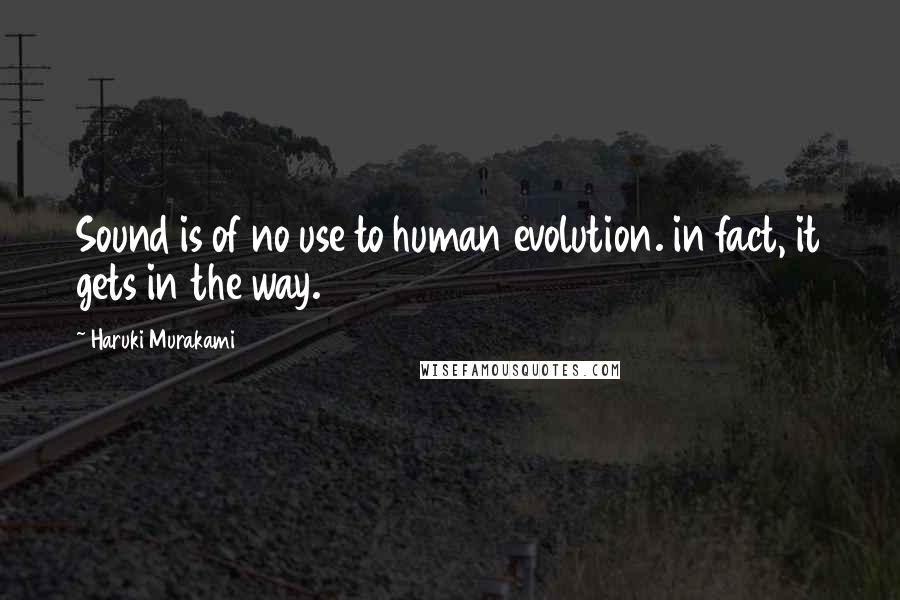 Haruki Murakami Quotes: Sound is of no use to human evolution. in fact, it gets in the way.