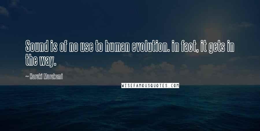 Haruki Murakami Quotes: Sound is of no use to human evolution. in fact, it gets in the way.