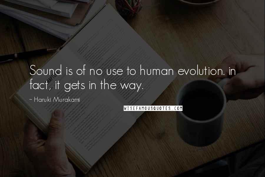 Haruki Murakami Quotes: Sound is of no use to human evolution. in fact, it gets in the way.