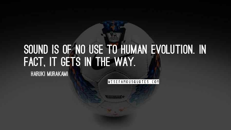 Haruki Murakami Quotes: Sound is of no use to human evolution. in fact, it gets in the way.