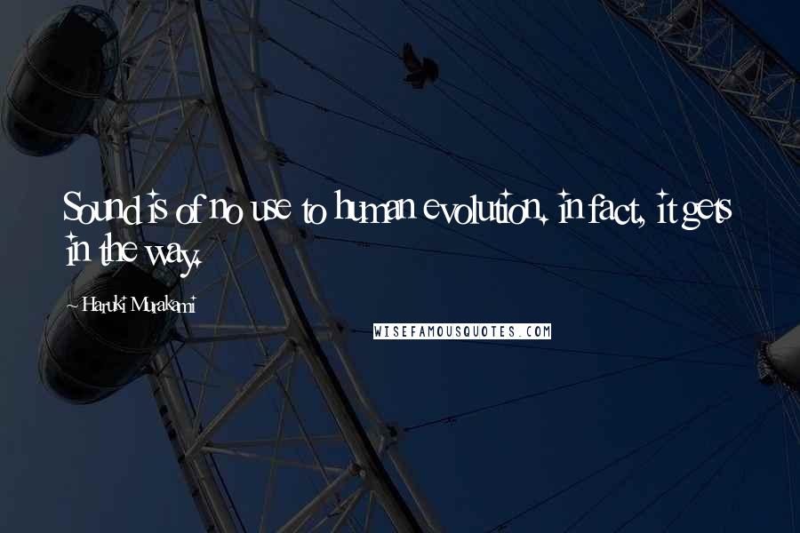 Haruki Murakami Quotes: Sound is of no use to human evolution. in fact, it gets in the way.