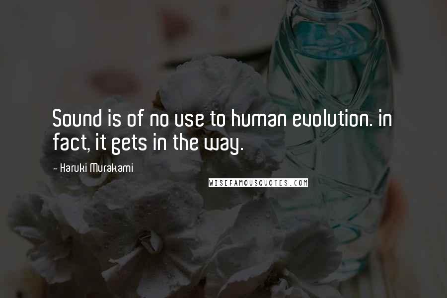 Haruki Murakami Quotes: Sound is of no use to human evolution. in fact, it gets in the way.