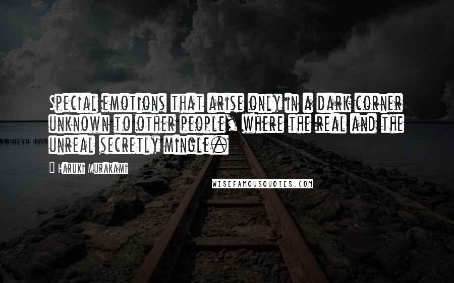 Haruki Murakami Quotes: Special emotions that arise only in a dark corner unknown to other people, where the real and the unreal secretly mingle.