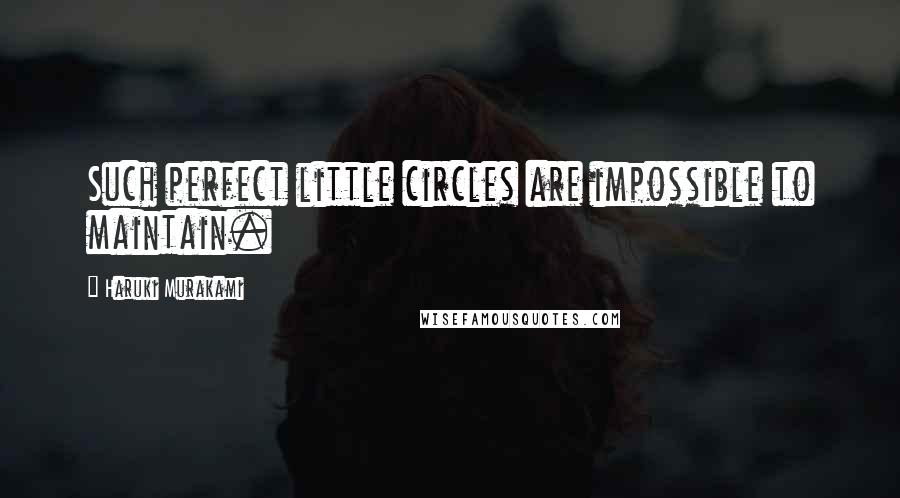 Haruki Murakami Quotes: Such perfect little circles are impossible to maintain.