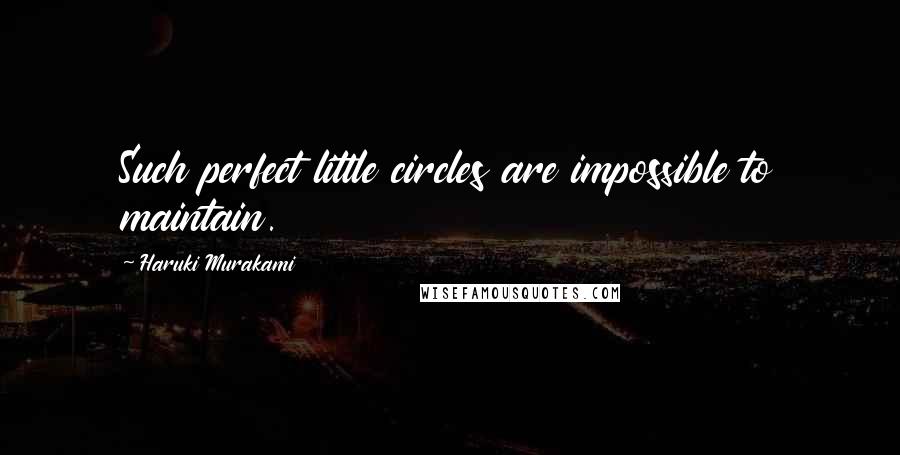 Haruki Murakami Quotes: Such perfect little circles are impossible to maintain.