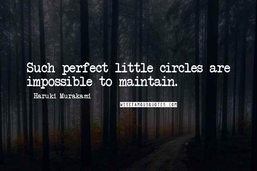 Haruki Murakami Quotes: Such perfect little circles are impossible to maintain.