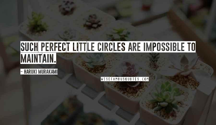 Haruki Murakami Quotes: Such perfect little circles are impossible to maintain.