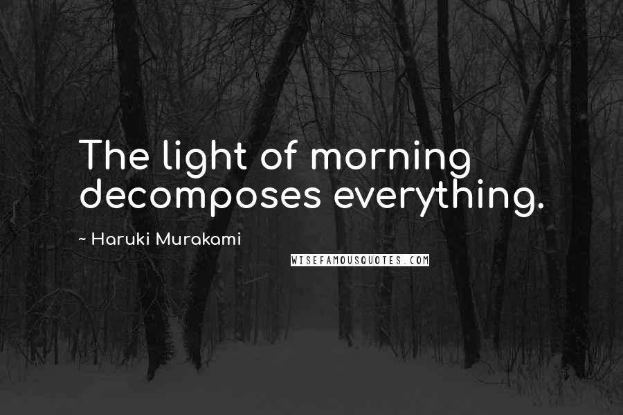 Haruki Murakami Quotes: The light of morning decomposes everything.