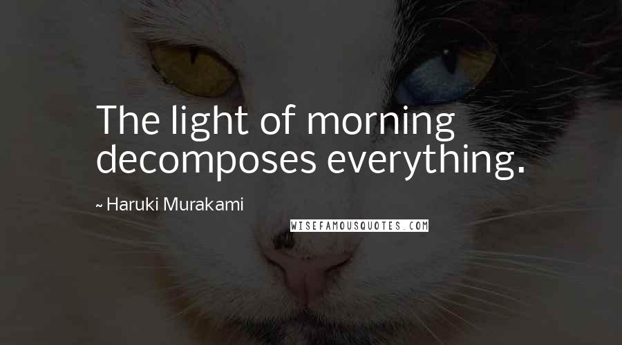 Haruki Murakami Quotes: The light of morning decomposes everything.