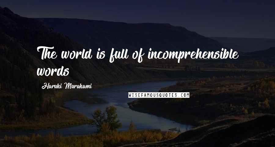 Haruki Murakami Quotes: The world is full of incomprehensible words