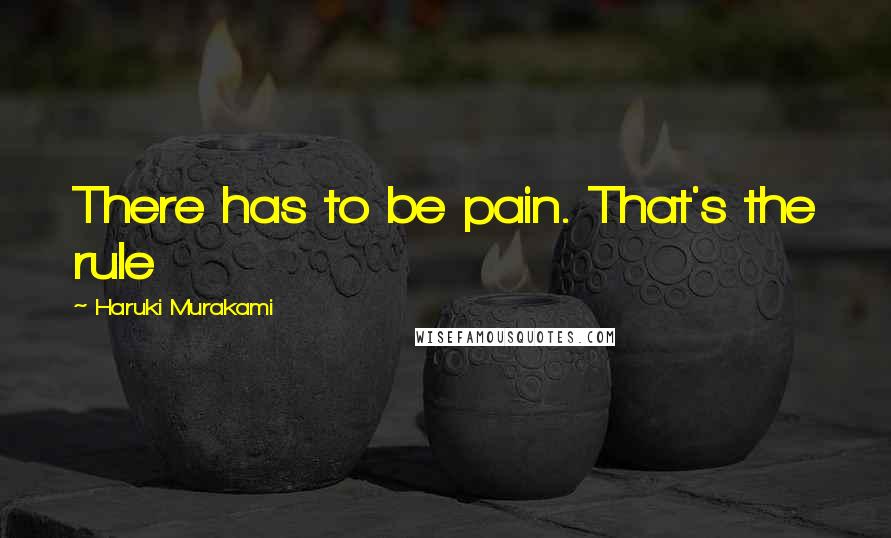 Haruki Murakami Quotes: There has to be pain. That's the rule