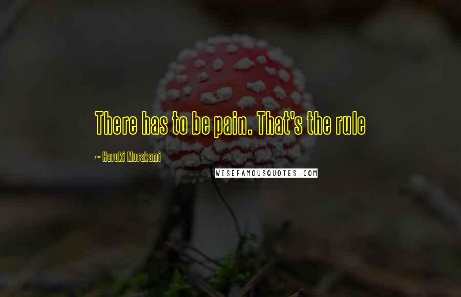 Haruki Murakami Quotes: There has to be pain. That's the rule