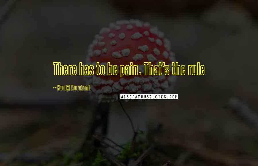 Haruki Murakami Quotes: There has to be pain. That's the rule