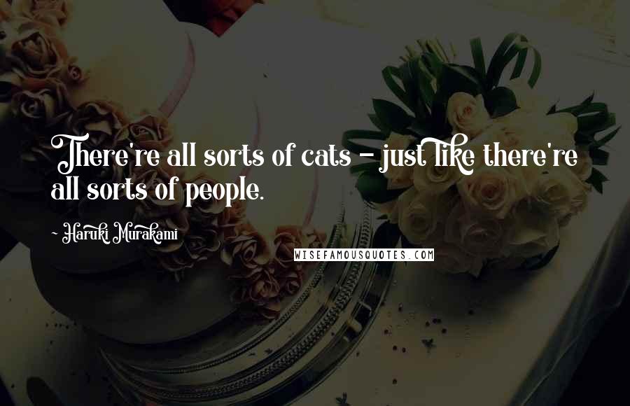 Haruki Murakami Quotes: There're all sorts of cats - just like there're all sorts of people.