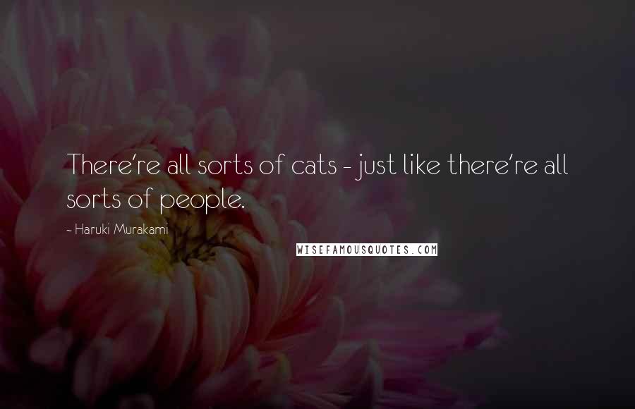 Haruki Murakami Quotes: There're all sorts of cats - just like there're all sorts of people.