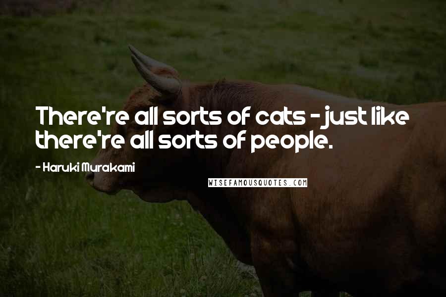 Haruki Murakami Quotes: There're all sorts of cats - just like there're all sorts of people.