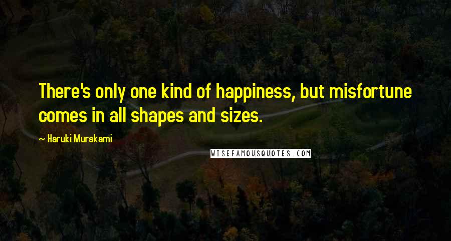 Haruki Murakami Quotes: There's only one kind of happiness, but misfortune comes in all shapes and sizes.