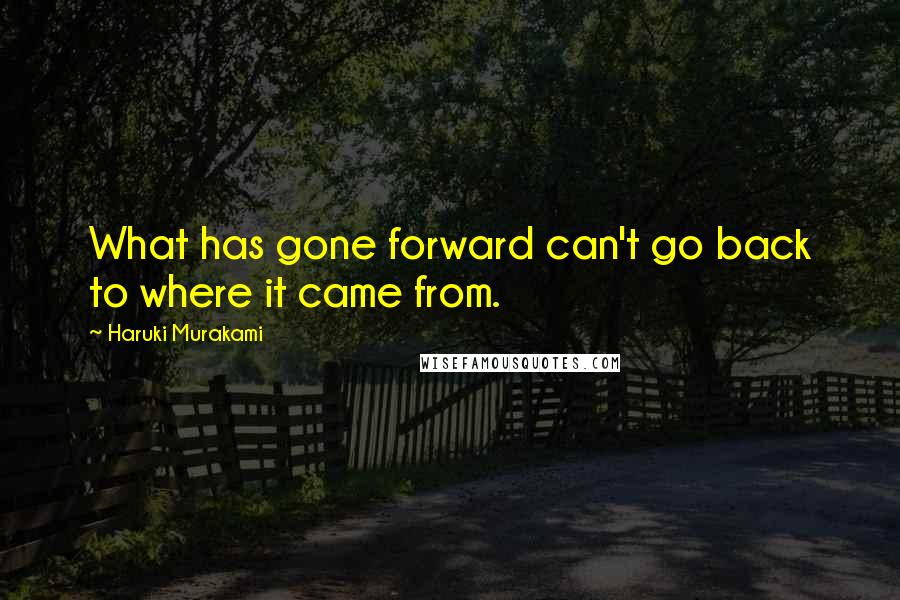 Haruki Murakami Quotes: What has gone forward can't go back to where it came from.