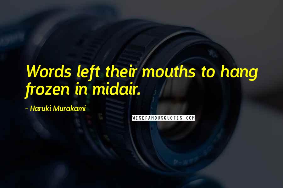 Haruki Murakami Quotes: Words left their mouths to hang frozen in midair.