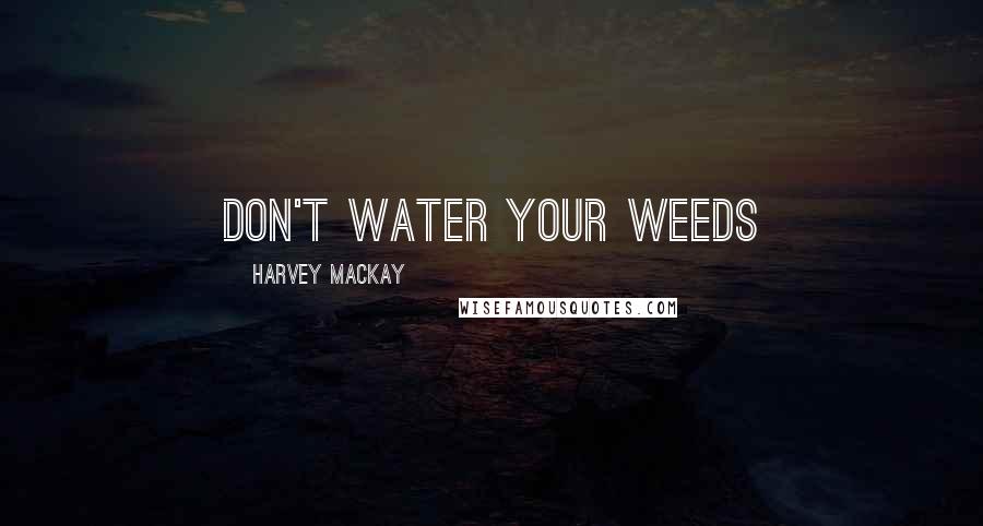 Harvey MacKay Quotes: Don't water your weeds