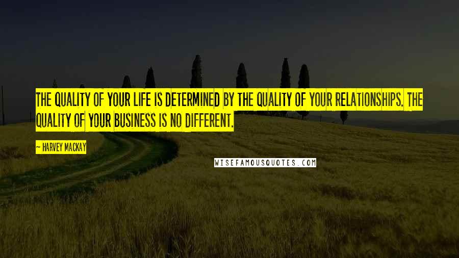 Harvey MacKay Quotes: The quality of your life is determined by the quality of your relationships. The quality of your business is no different.