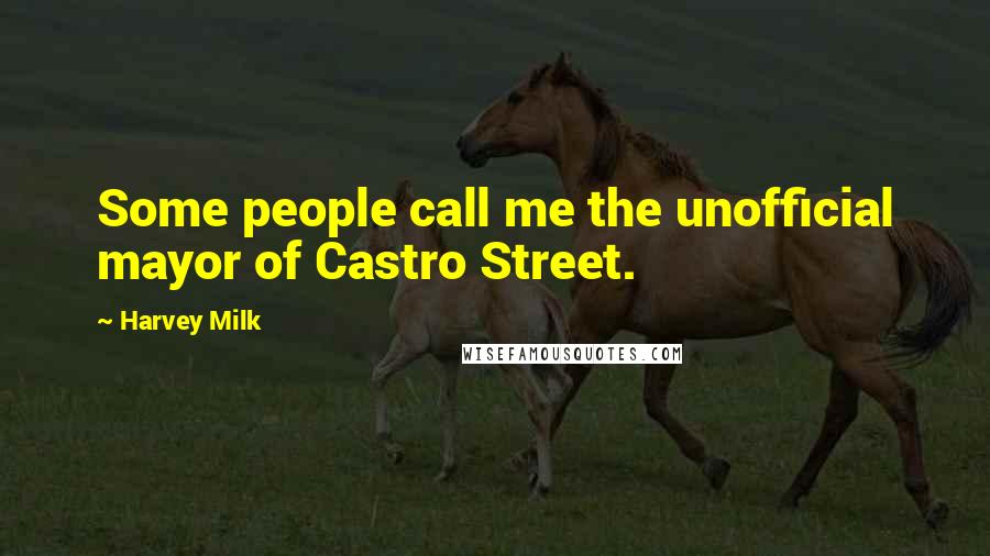 Harvey Milk Quotes: Some people call me the unofficial mayor of Castro Street.