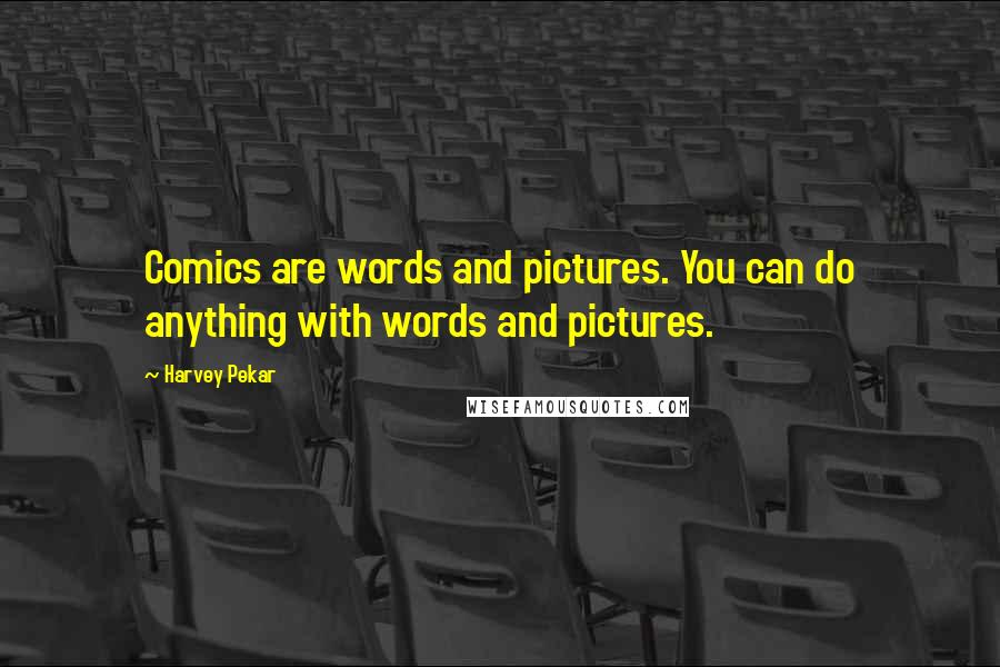 Harvey Pekar Quotes: Comics are words and pictures. You can do anything with words and pictures.