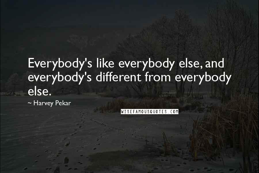 Harvey Pekar Quotes: Everybody's like everybody else, and everybody's different from everybody else.