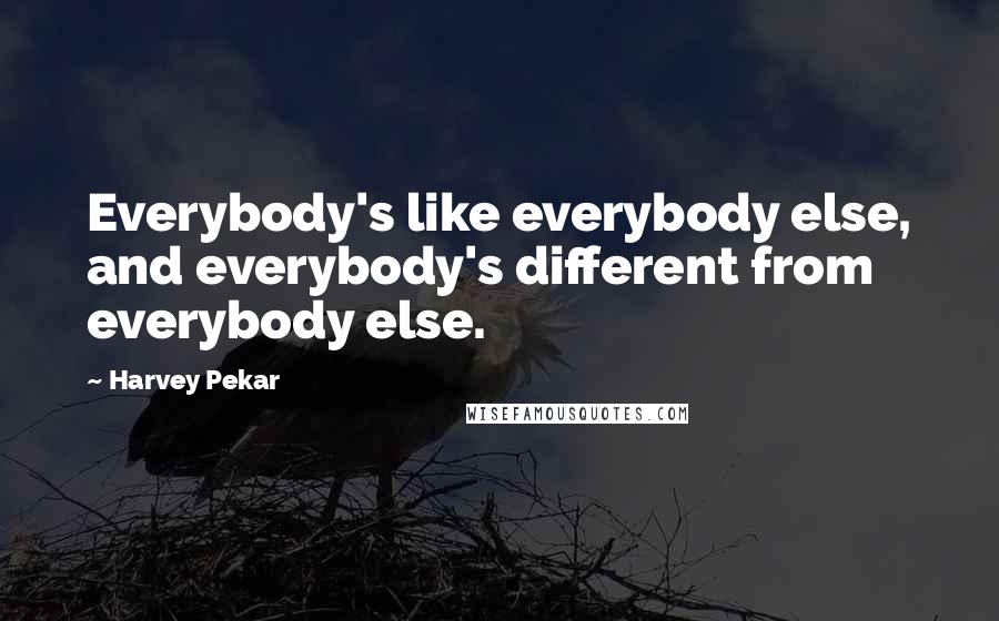 Harvey Pekar Quotes: Everybody's like everybody else, and everybody's different from everybody else.
