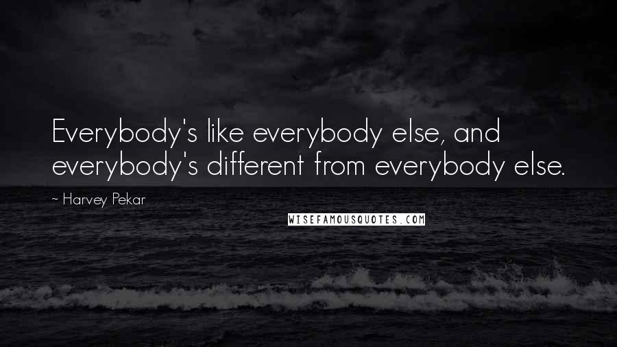 Harvey Pekar Quotes: Everybody's like everybody else, and everybody's different from everybody else.