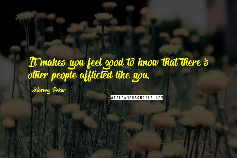 Harvey Pekar Quotes: It makes you feel good to know that there's other people afflicted like you.