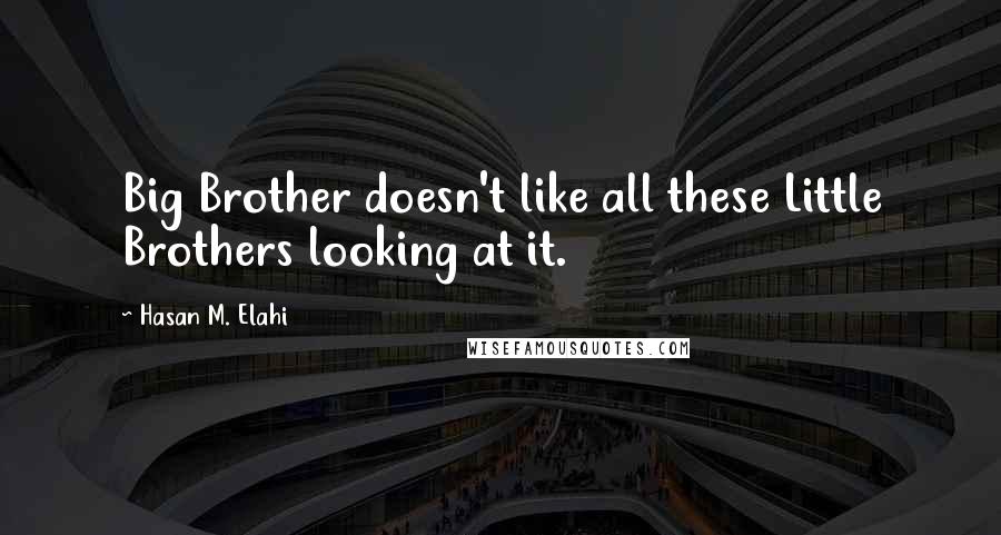 Hasan M. Elahi Quotes: Big Brother doesn't like all these Little Brothers looking at it.