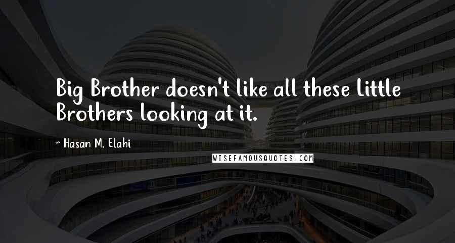 Hasan M. Elahi Quotes: Big Brother doesn't like all these Little Brothers looking at it.