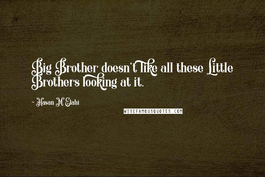 Hasan M. Elahi Quotes: Big Brother doesn't like all these Little Brothers looking at it.