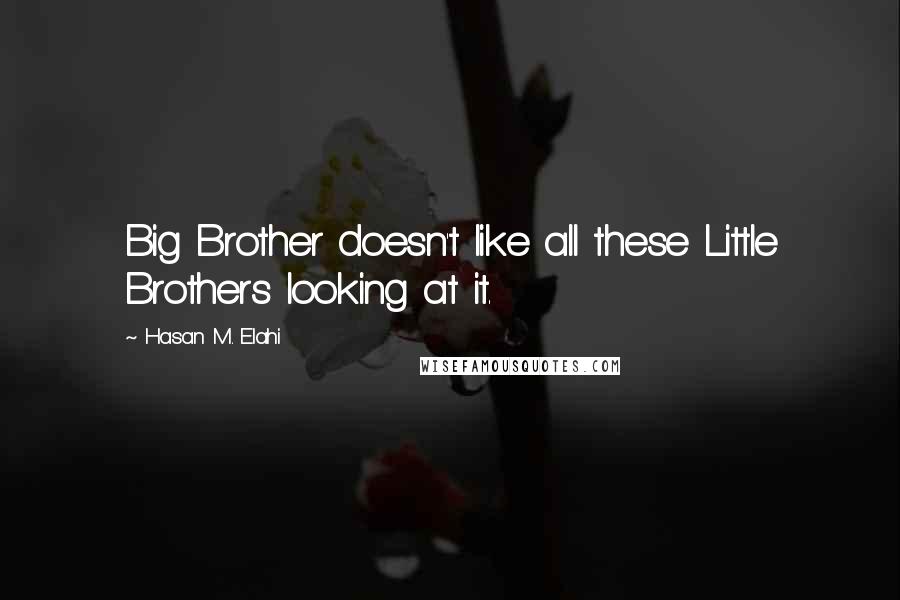 Hasan M. Elahi Quotes: Big Brother doesn't like all these Little Brothers looking at it.