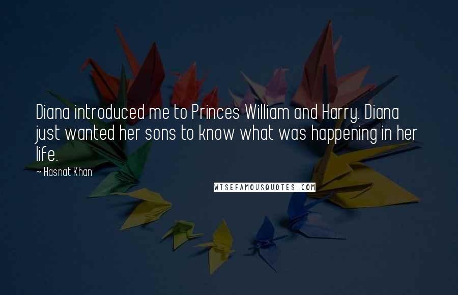 Hasnat Khan Quotes: Diana introduced me to Princes William and Harry. Diana just wanted her sons to know what was happening in her life.